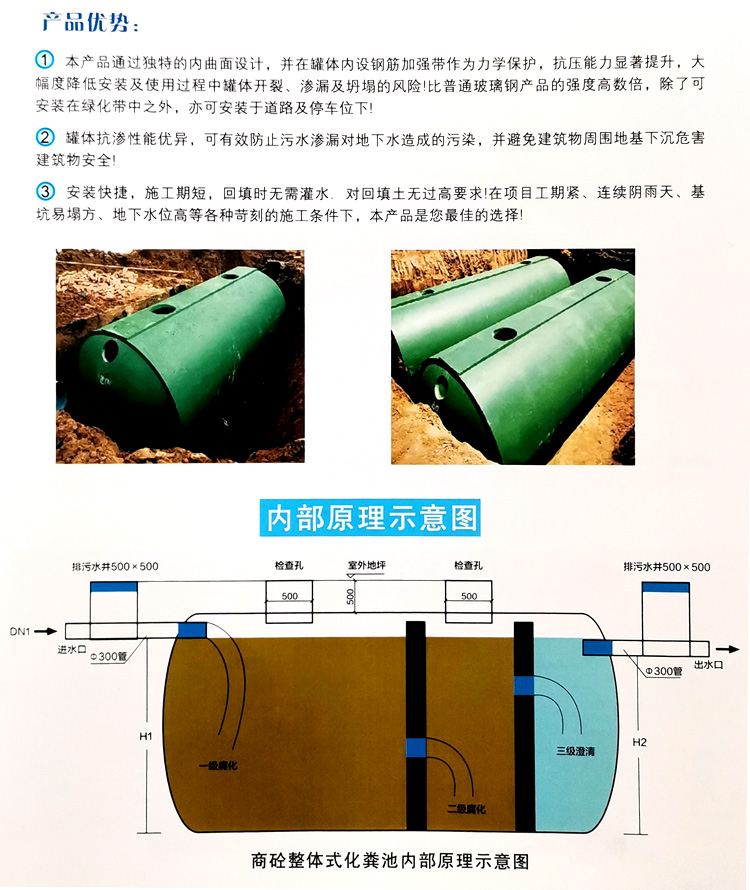 历城玻璃钢化粪池